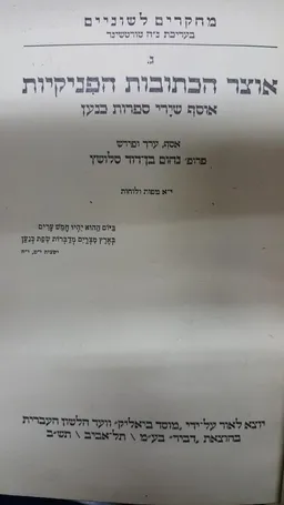 אוצר הכתובות הפניקיות : אוסף שירי ספרות כנען