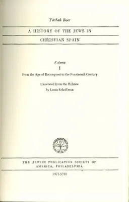 A History of the Jews in Christian Spain Vol. 1