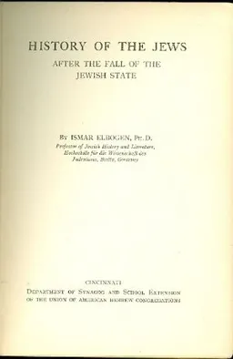 History of the Jews After the Fall of the Jewish
