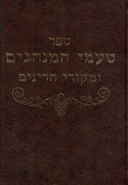 ספר טעמי המנהגים ומקורי הדינים : אוצר חדושי דינים וטעמים של כל מנהגי ישראל...