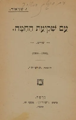 עטיפת הספר עם שקיעת החמה מאת זלמן שניאור