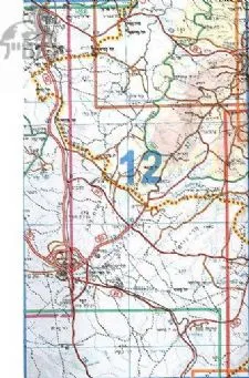 מפת סימון שבילים מנוילנת (12) דרום השפלה ושולי הר