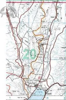 מפת סימון שבילים מנוילנת  (20) הרי אילת