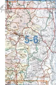 מפת סימון שבילים מנוילנת (5-6) בקעת הירדן ומזרח הש