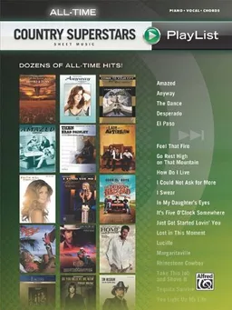 עטיפת הספר All-Time Country Superstars Sheet Music Playlist: Piano/Vocal/Chords מאת Alfred Publishing Staff