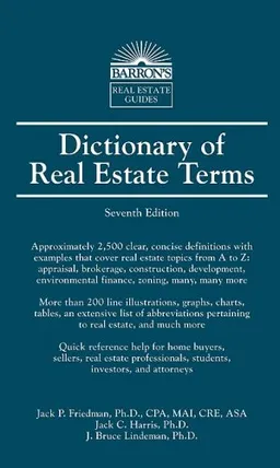 עטיפת הספר Dictionary of Real Estate Terms (Barron's Business Guides) מאת Jack P. Friedman