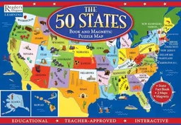 The 50 States Book and Magnetic Puzzle Map