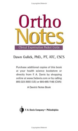 עטיפת הספר Ortho Notes: Clinical Examination Pocket Guide מאת Dawn