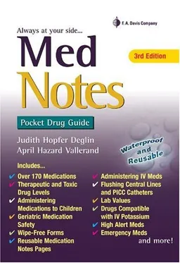 עטיפת הספר MedNotes: Pocket Drug Guide (Davis's Notes) מאת Judith Hopfer Deglin