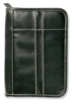 Distressed Leather-Look Black with Stitching Accent XL