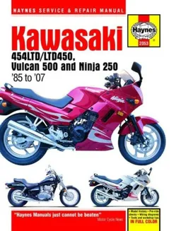 עטיפת הספר Kawasaki: 454LTD/LTD450, Vulcan 500 and Ninja 250 - '85 to '07 (Automotive Repair Manual) מאת Ken Freund