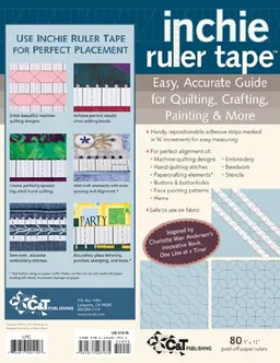 Inchie Ruler Tape: Easy Accurate Guide for Quilting, Crafting, Painting & More