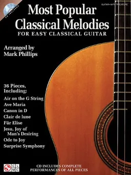 עטיפת הספר Most Popular Classical Melodies for Easy Classical Guitar מאת Mark Phillips