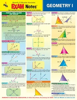 עטיפת הספר EXAMNotes for Geometry I (EXAMNotes) מאת The Staff of REA