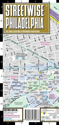 Streetwise Philadelphia Map - Laminated City Center Street Map of Philadelphia, PA - Folding pocket size travel map with Septa metro map, bus map