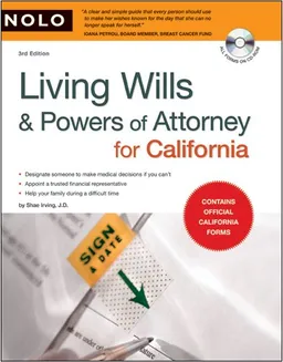 עטיפת הספר Living Wills & Powers of Attorney for California מאת Shae Irving J.D.