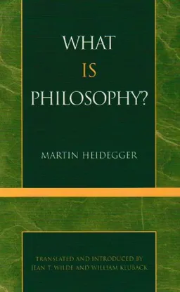What is Philosophy? <g:plusone href="http://www.books-by-isbn.com/0-8084/0808403192-What-is-Philosophy-Martin-Heidegger-0-8084-0319-2.html" count="false"></g:plusone>