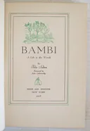 Bambi : A Life in the Woods - first printing in America, July 1928
