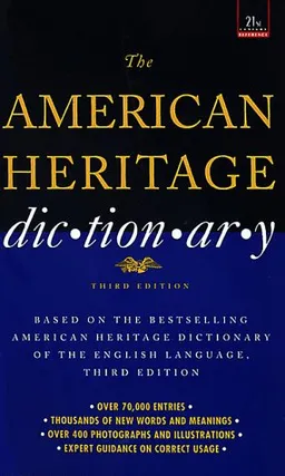 American Heritage Dictionary: Third Edition <g:plusone href="http://www.books-by-isbn.com/0-440/0440218616-American-Heritage-Dictionary-Third-Edition-American-Heritage-Dictionary-0-440-21861-6.html" count="false"></g:plusone>