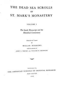  The dead sea scrolls of st. mark's monastrey