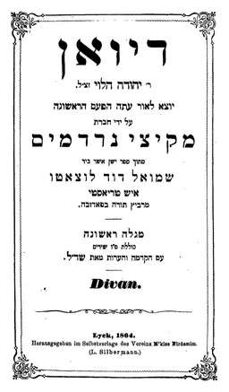 עטיפת הספר דיואן [ספר שלישי שירי קדש] מאת יהודה בן שמואל הלוי