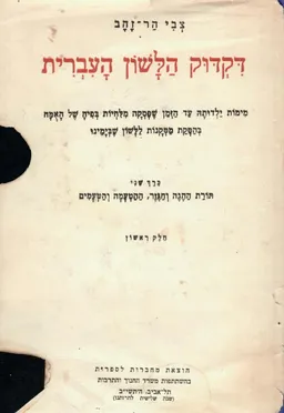 דקדוק הלשון העברית [כרך שני]